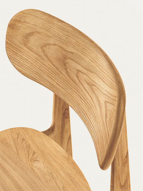 Chair of solid european oak wood 80 cm hard seat natural Paolo