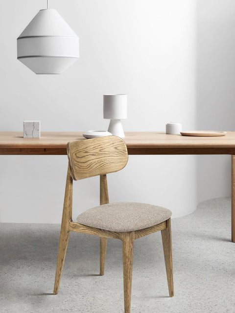 Dining chair of solid oak wood 80 cm natural soft Paolo