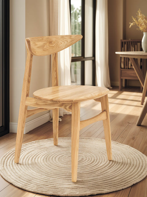 Dining chair from solid oak natural modern hard 75 cm Positano