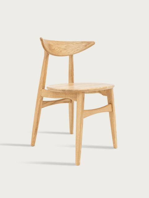 Sedia da pranzo in rovere massello naturale moderna rigida 75 cm Positano