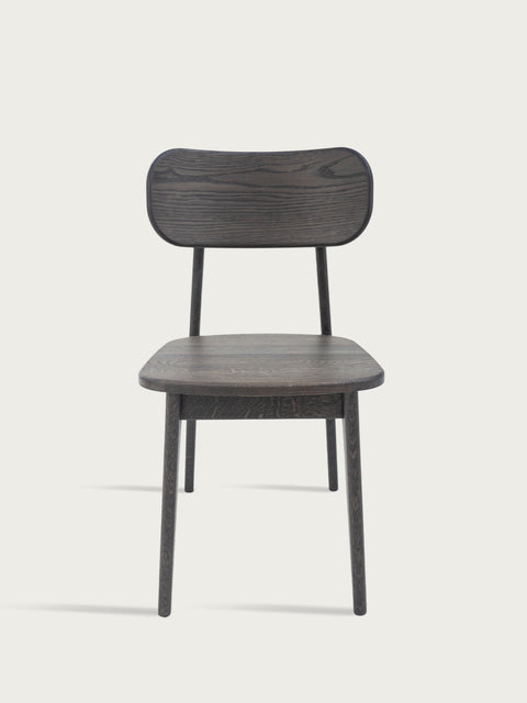 Sedia in rovere massello europeo 80 cm con sedile rigido nera Paolo