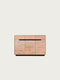 Credenza in rovere massello sbiancato 3 ante 135x42x90 cm moderna Adena
