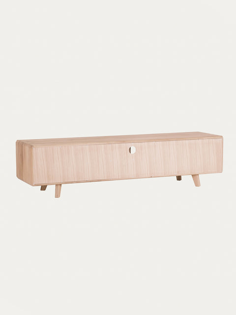 Mobile porta TV in legno massello di rovere sbiancato 160 cm Portofino