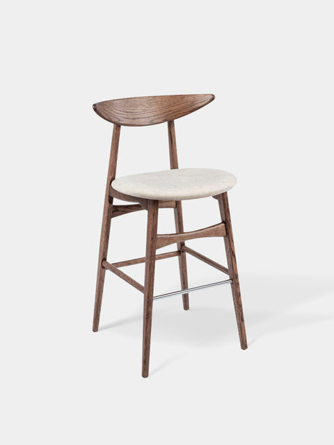 Sedia da bar in legno massello di rovere 97,5 cm seduta morbida marrone Positano