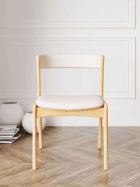Chair of solid oak 76 cm natural modern soft Atrani