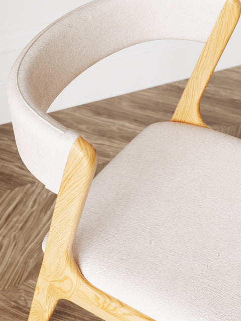 Chair of solid oak 76 cm natural modern soft Atrani