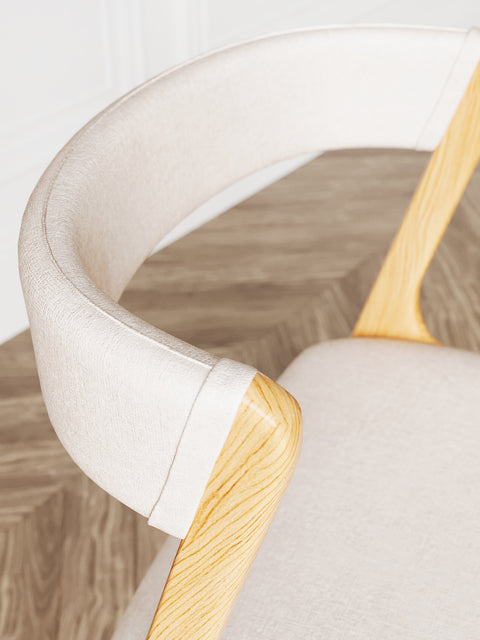 Chair of solid oak 76 cm natural modern soft Atrani