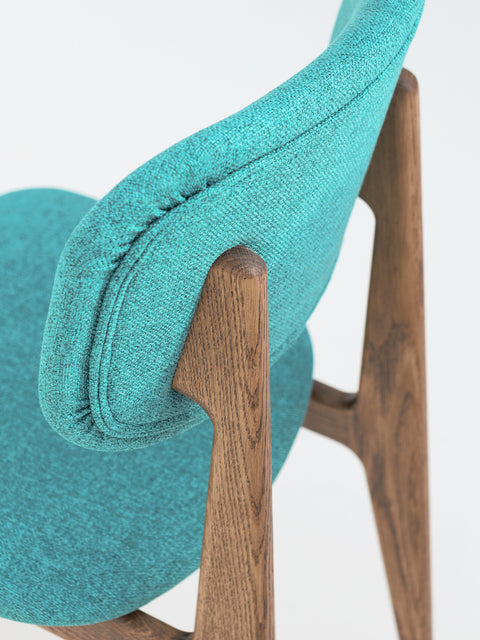 Chair of solid oak smoked turquoise Mevis