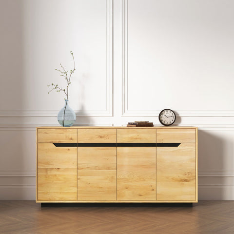 Sideboard 180 сm with 4 doors of solid oak natural modern Adena