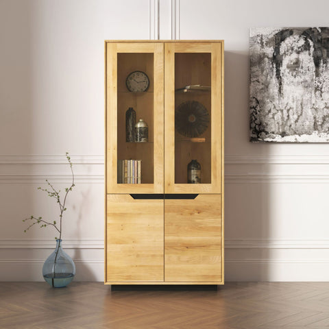 Buffet of solid oak wood 95x41x200 cm natural Adena