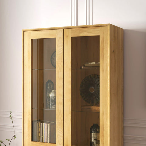 Buffet of solid oak wood 95x41x200 cm natural Adena