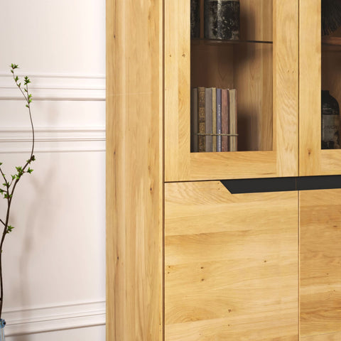 Buffet of solid oak wood 95x41x200 cm natural Adena
