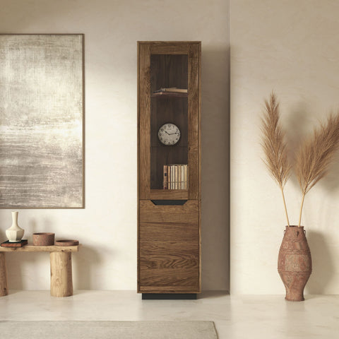 Column of solid oak wood 49x41x200 cm smoked Adena