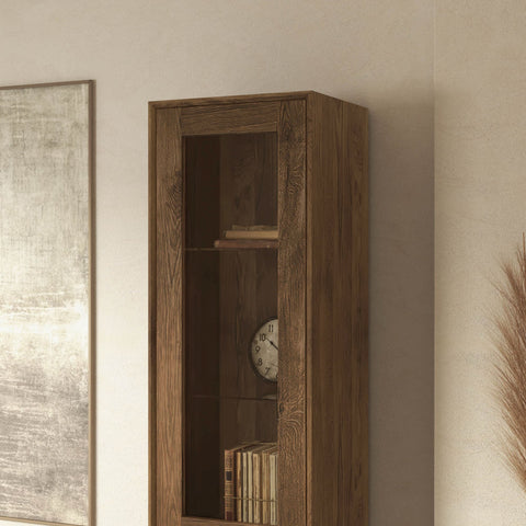 Colonna in legno massello di rovere 49x41x200 cm fumè Adena