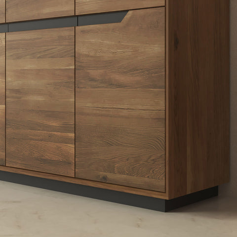 Credenza in legno massello rovere 135 cm fumé Adena