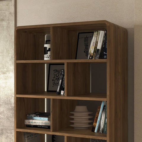 Libreria in legno massello di rovere fumè 80x45x180 cm Modena