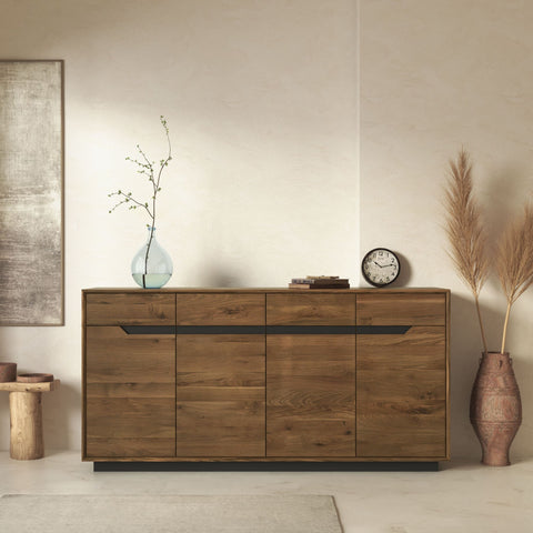 Credenza in rovere massello fumé 180 cm Adena