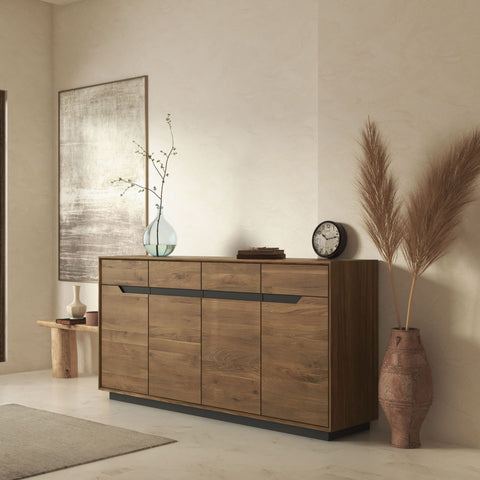 Credenza in rovere massello fumé 180 cm Adena