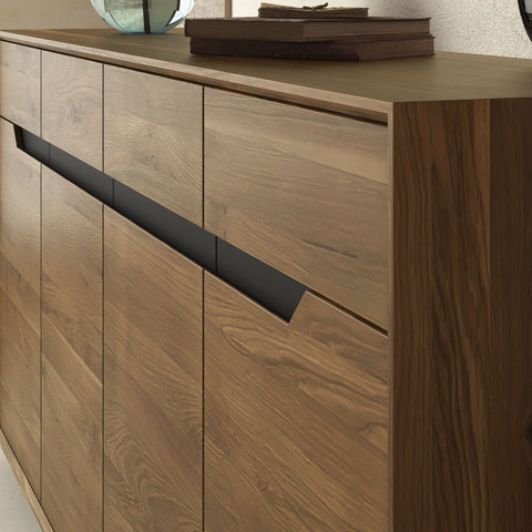 Credenza in rovere massello fumé 180 cm Adena