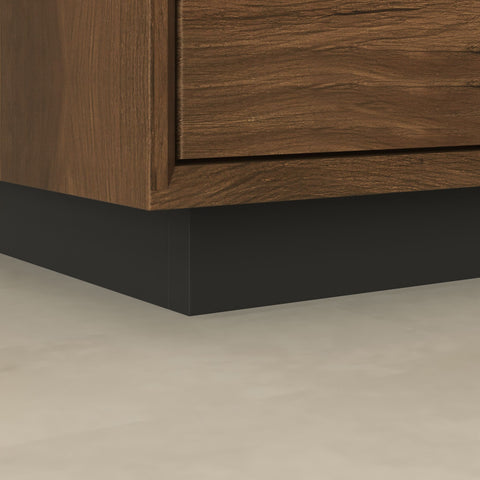 Buffet of solid oak wood 95x41x200 cm smoked Adena