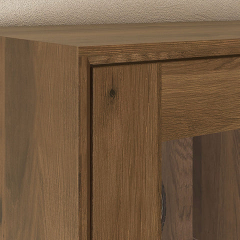 Buffet of solid oak wood 95x41x200 cm smoked Adena