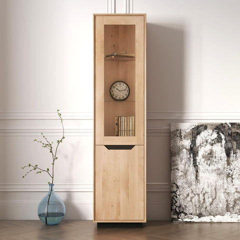 Colonna in legno massello di rovere sbiancato 49x41x200 cm moderna Adena