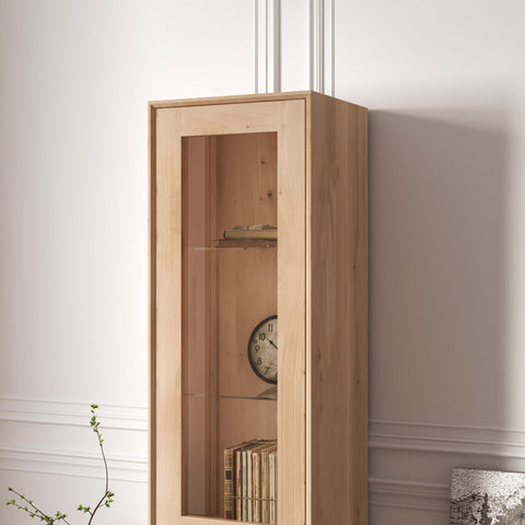 Column of solid oak whitewashed wood 49x41x200 cm modern Adena