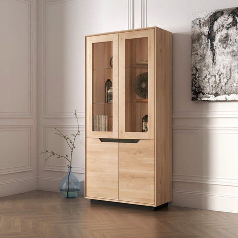 Buffet of solid oak whitewashed wood 95x41x200 cm Adena