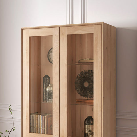 Buffet of solid oak whitewashed wood 95x41x200 cm Adena