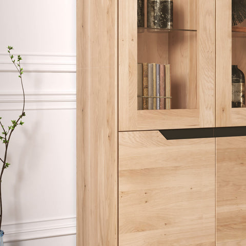 Buffet of solid oak whitewashed wood 95x41x200 cm Adena