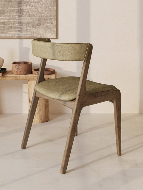 Sedia in rovere massello 76 cm fumè moderna morbida Atrani