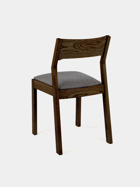 Dining chair 79 cm of solid oak wood brown modern soft seat Vinci