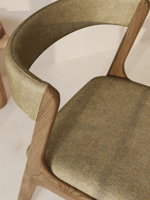 Sedia in rovere massello 76 cm fumè moderna morbida Atrani