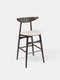 Bar chair of solid oak wood 97.5 cm soft seat black Positano