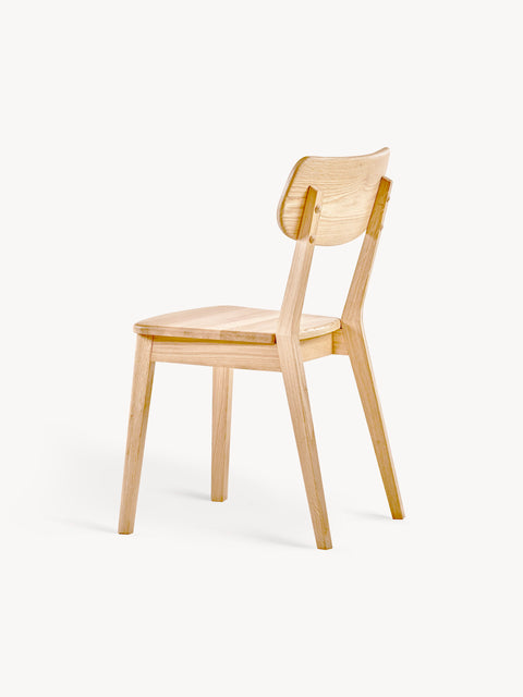 Chair 80 cm of oak natural oil finish hard seat modern white Teo