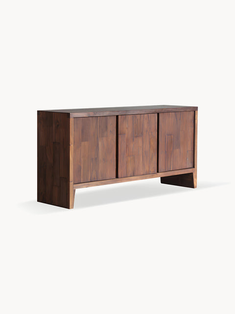 Credenza 3 ante in teak riciclato marrone 159x45x79 cm Hudson