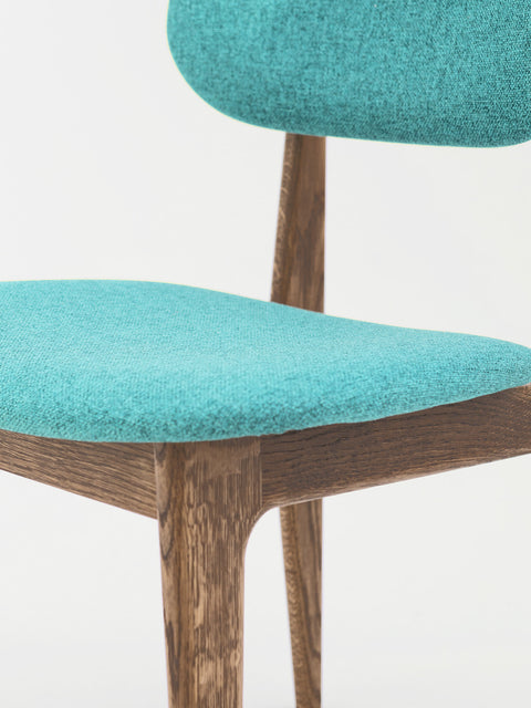 Chair of solid oak smoked turquoise Mevis