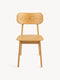 Chair of solid european oak wood 80 cm hard seat natural Paolo