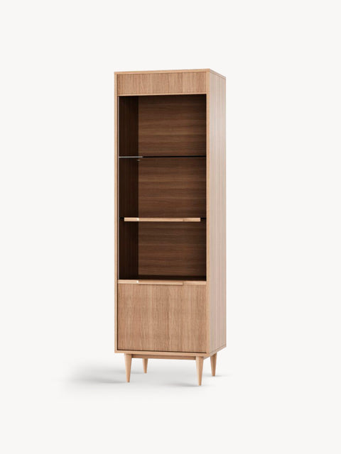 Credenza 1 door from solid European oak natural 60x49x190 cm Ester