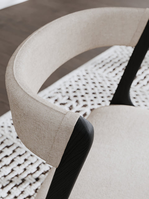 Chair of solid oak 76 cm black modern soft Atrani