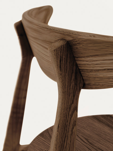 Dining chair from solid oak smoked modern hard 75 cm Positano