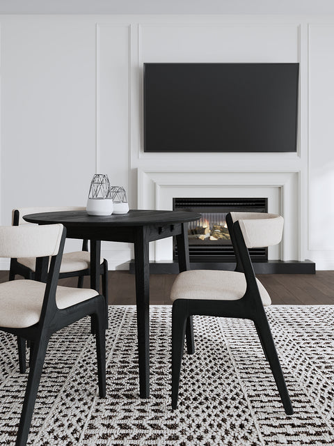 Chair of solid oak 76 cm black modern soft Atrani