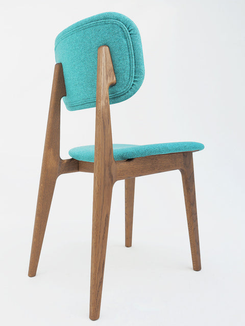 Chair of solid oak smoked turquoise Mevis