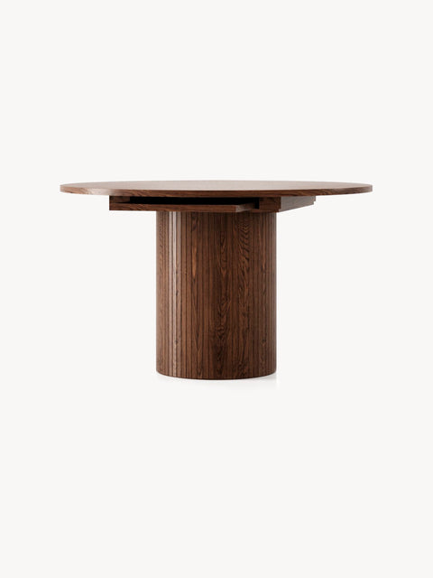 Dining table folding of solid oak brown 130-180x130x75 cm California
