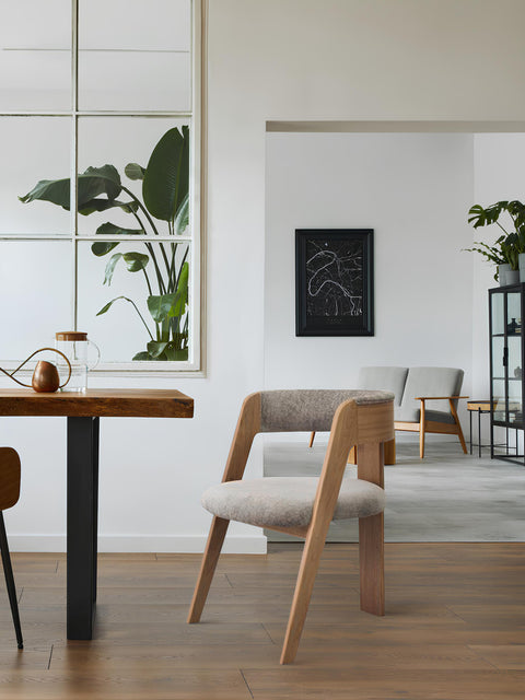 Chair from solid European oak natural 54x59x75 cm California