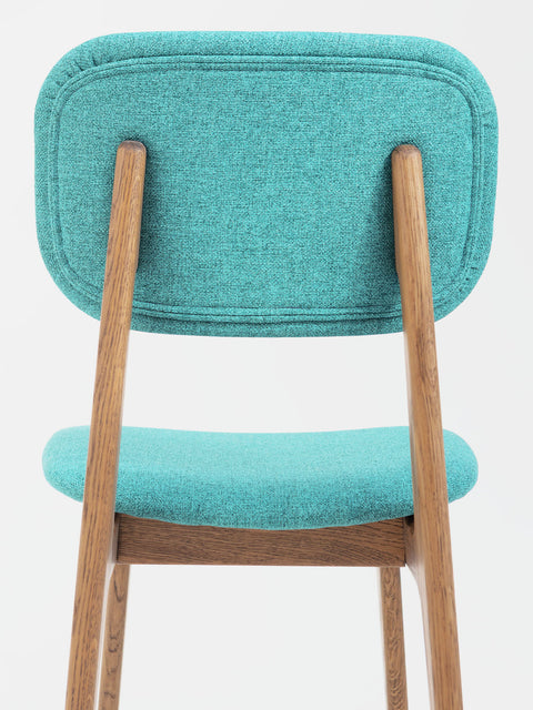 Chair of solid oak smoked turquoise Mevis