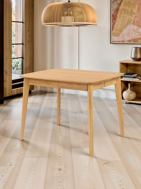 Solid oak extendable dining table natural Borgo