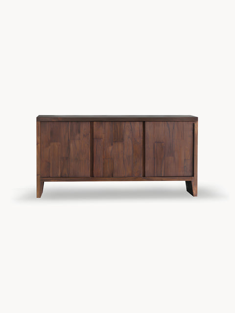 Credenza 3 ante in teak riciclato marrone 159x45x79 cm Hudson