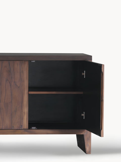 Credenza 3 ante in teak riciclato marrone 159x45x79 cm Hudson