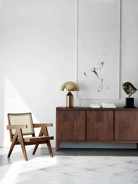 Credenza 3 ante in teak riciclato marrone 159x45x79 cm Hudson